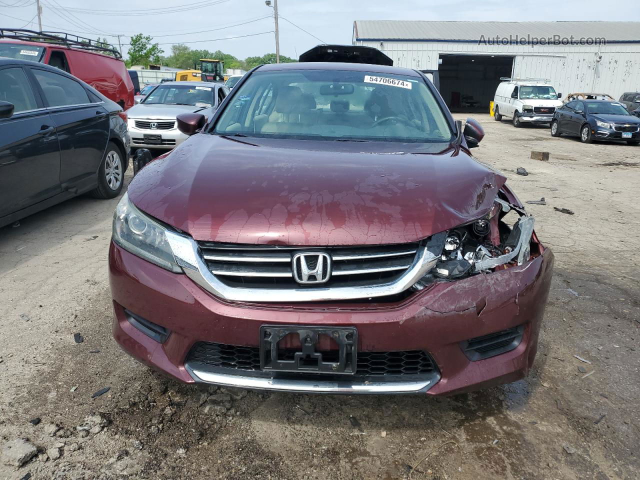 2014 Honda Accord Lx Бордовый vin: 1HGCR2F36EA220259