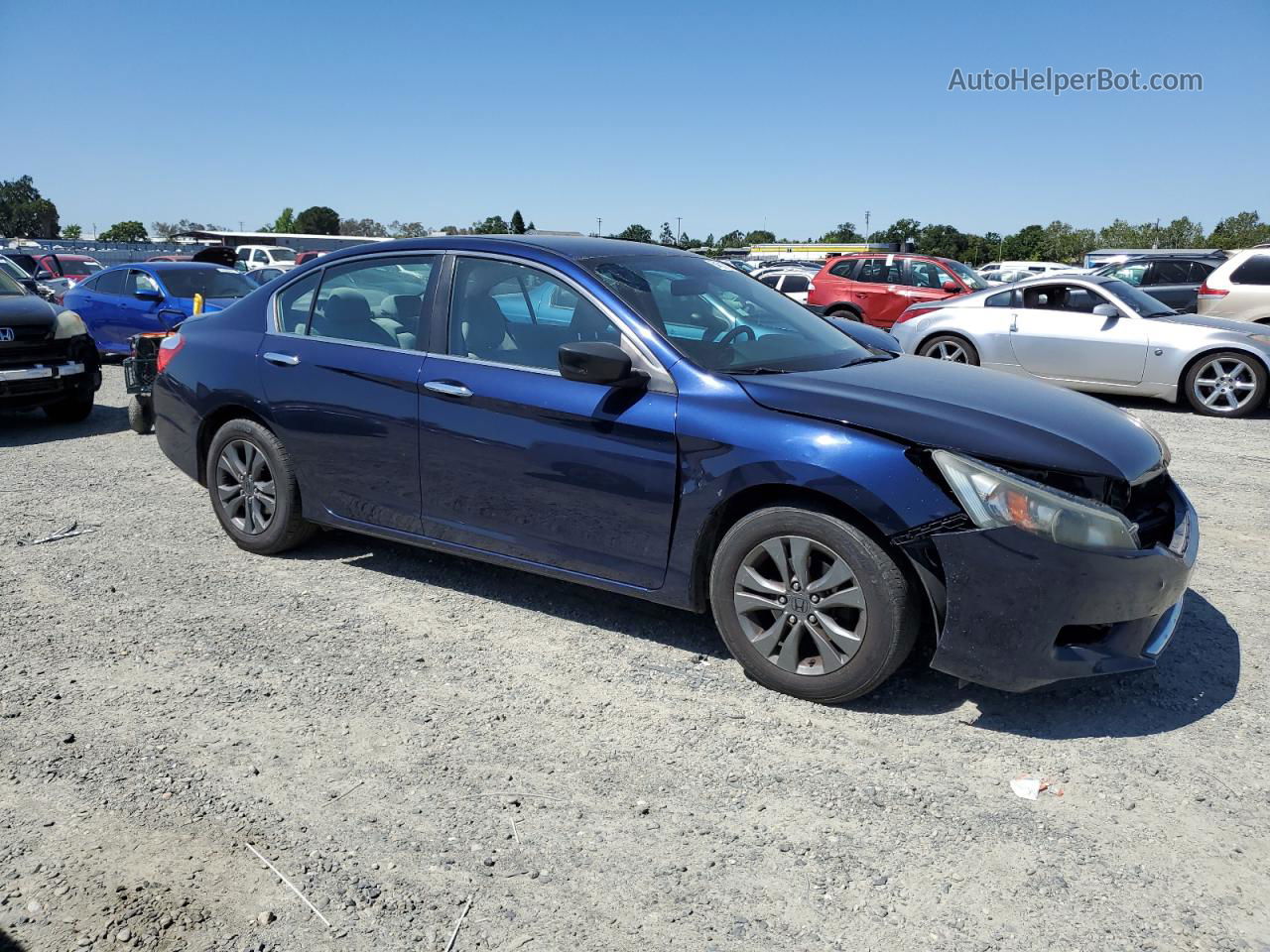 2014 Honda Accord Lx Blue vin: 1HGCR2F36EA269140