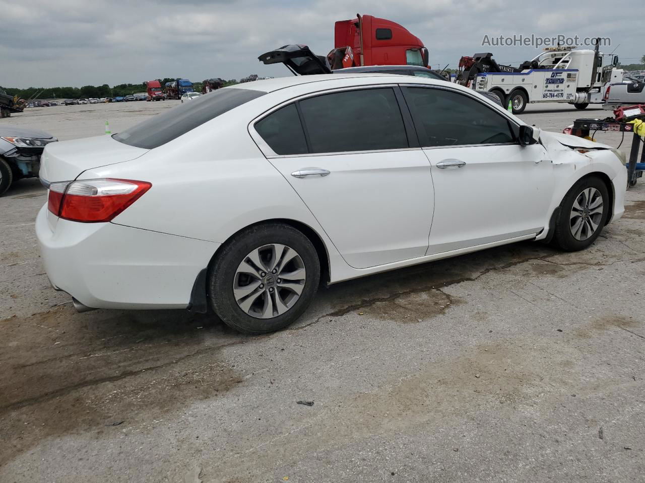 2015 Honda Accord Lx White vin: 1HGCR2F36FA043777