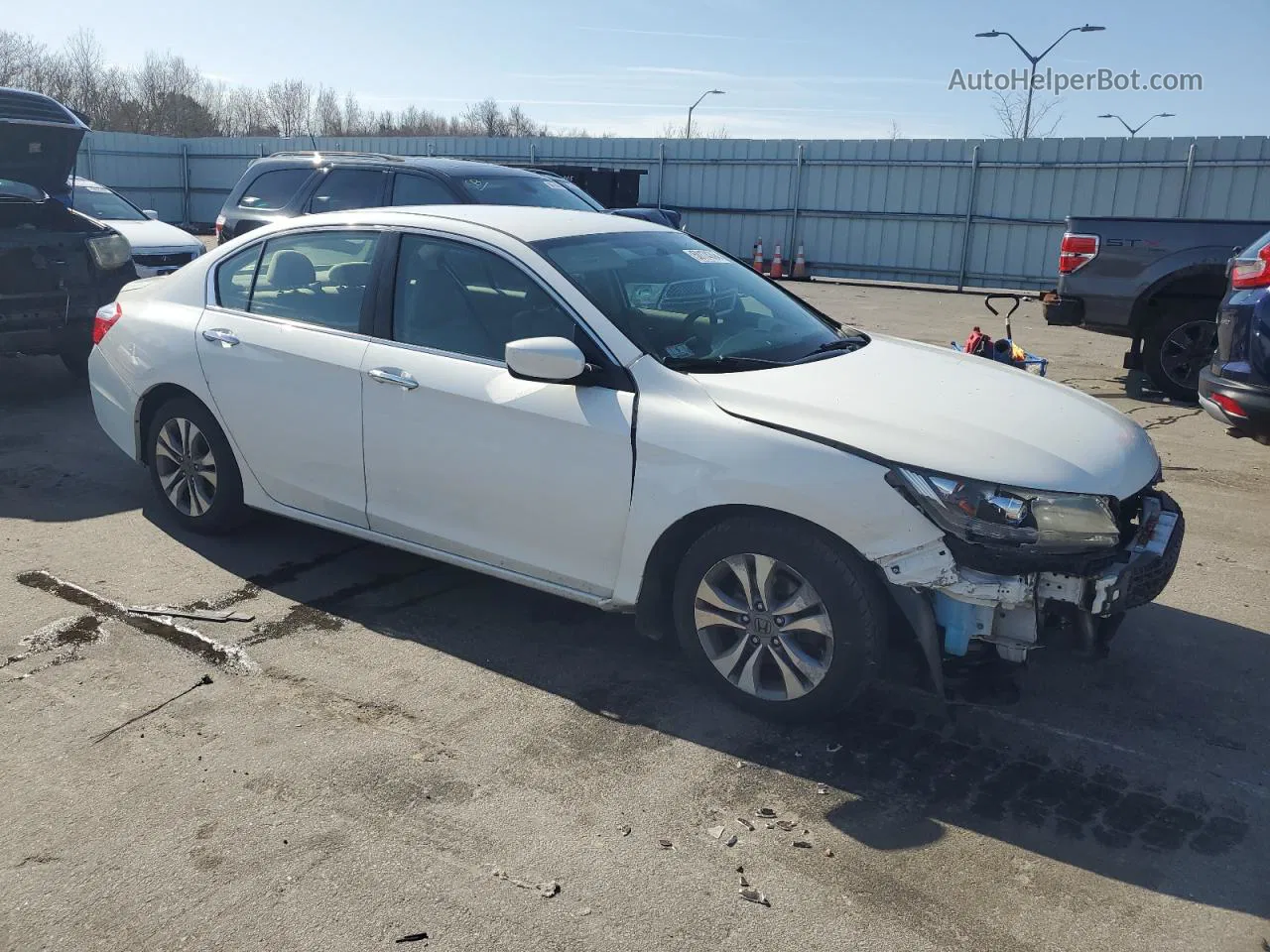 2015 Honda Accord Lx White vin: 1HGCR2F36FA101161