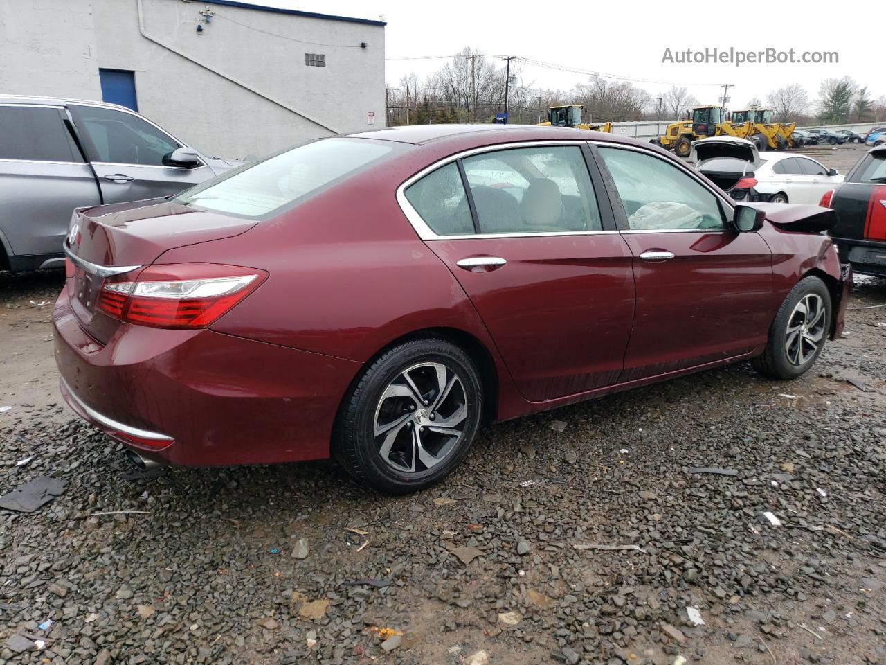 2016 Honda Accord Lx Бордовый vin: 1HGCR2F36GA039455