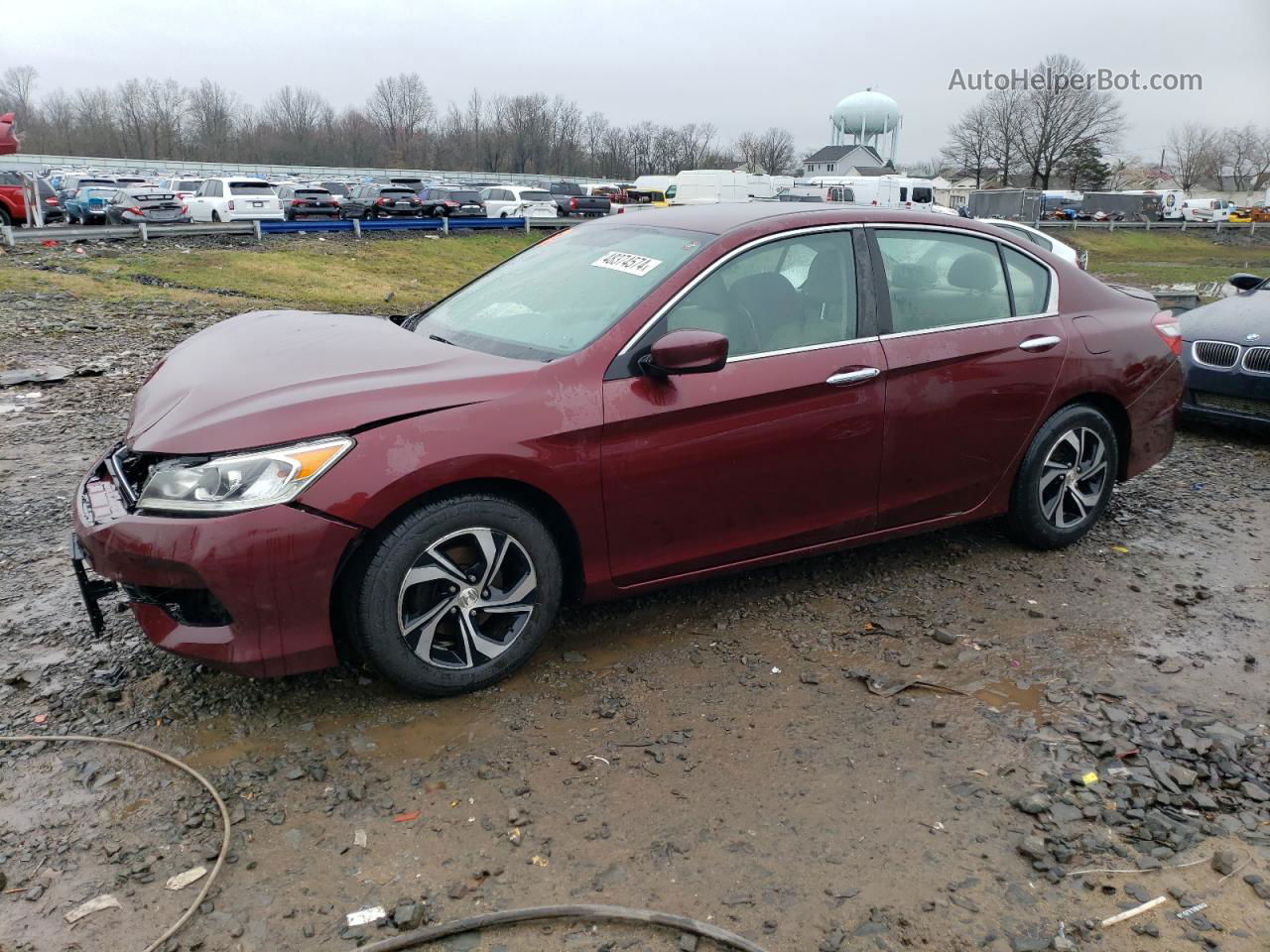 2016 Honda Accord Lx Бордовый vin: 1HGCR2F36GA039455