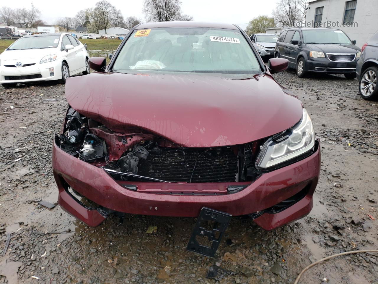 2016 Honda Accord Lx Burgundy vin: 1HGCR2F36GA039455