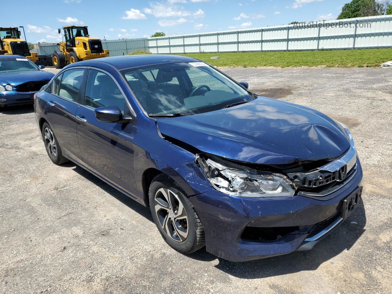 2016 Honda Accord Lx Blue vin: 1HGCR2F36GA057440