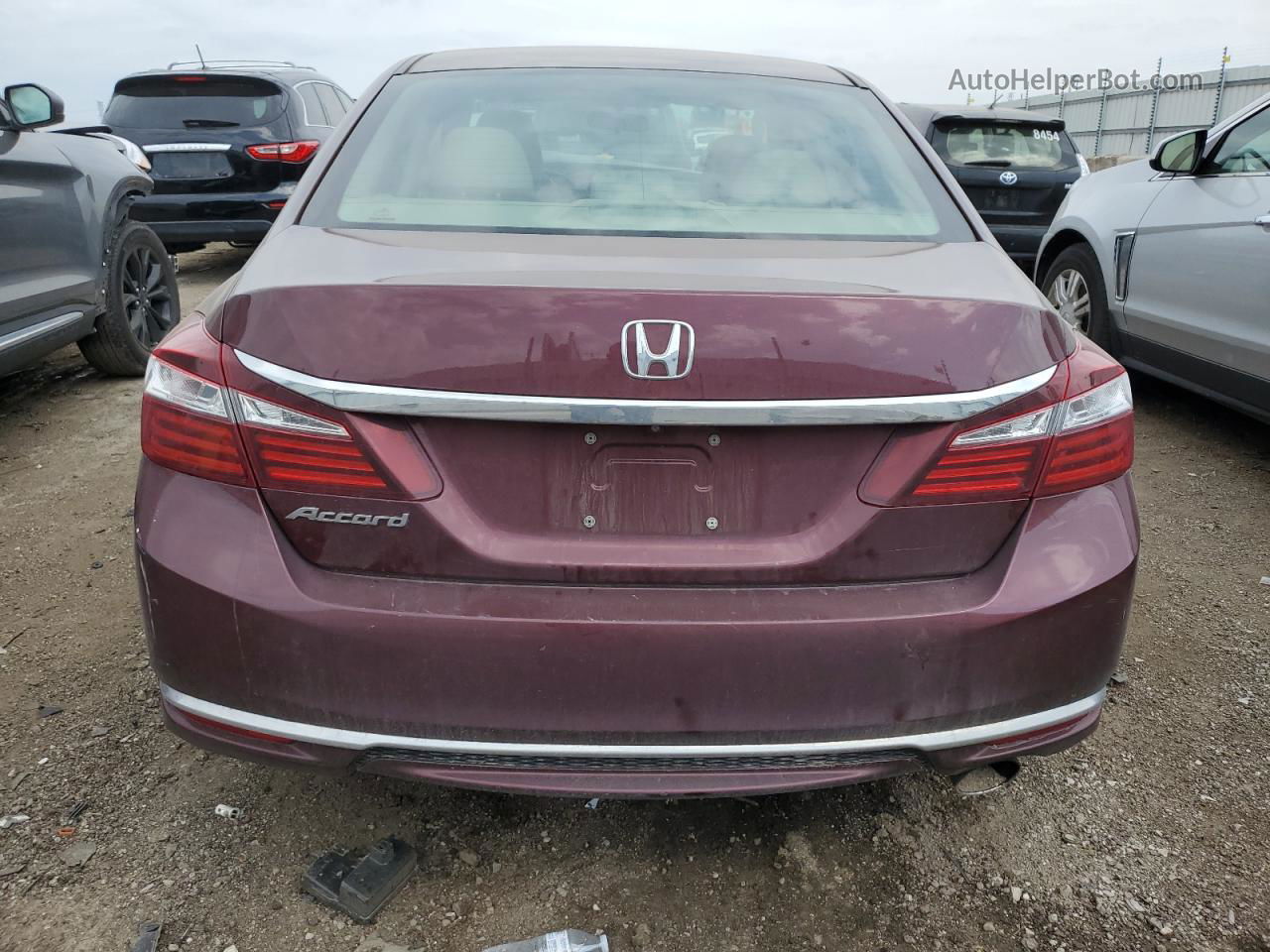 2016 Honda Accord Lx Бордовый vin: 1HGCR2F36GA168425