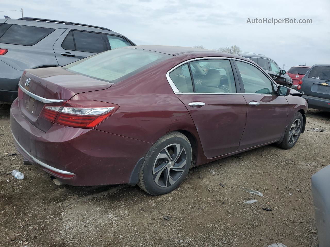 2016 Honda Accord Lx Бордовый vin: 1HGCR2F36GA168425