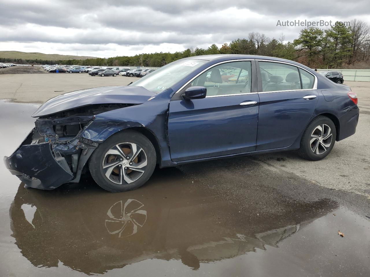 2017 Honda Accord Lx Blue vin: 1HGCR2F36HA072957