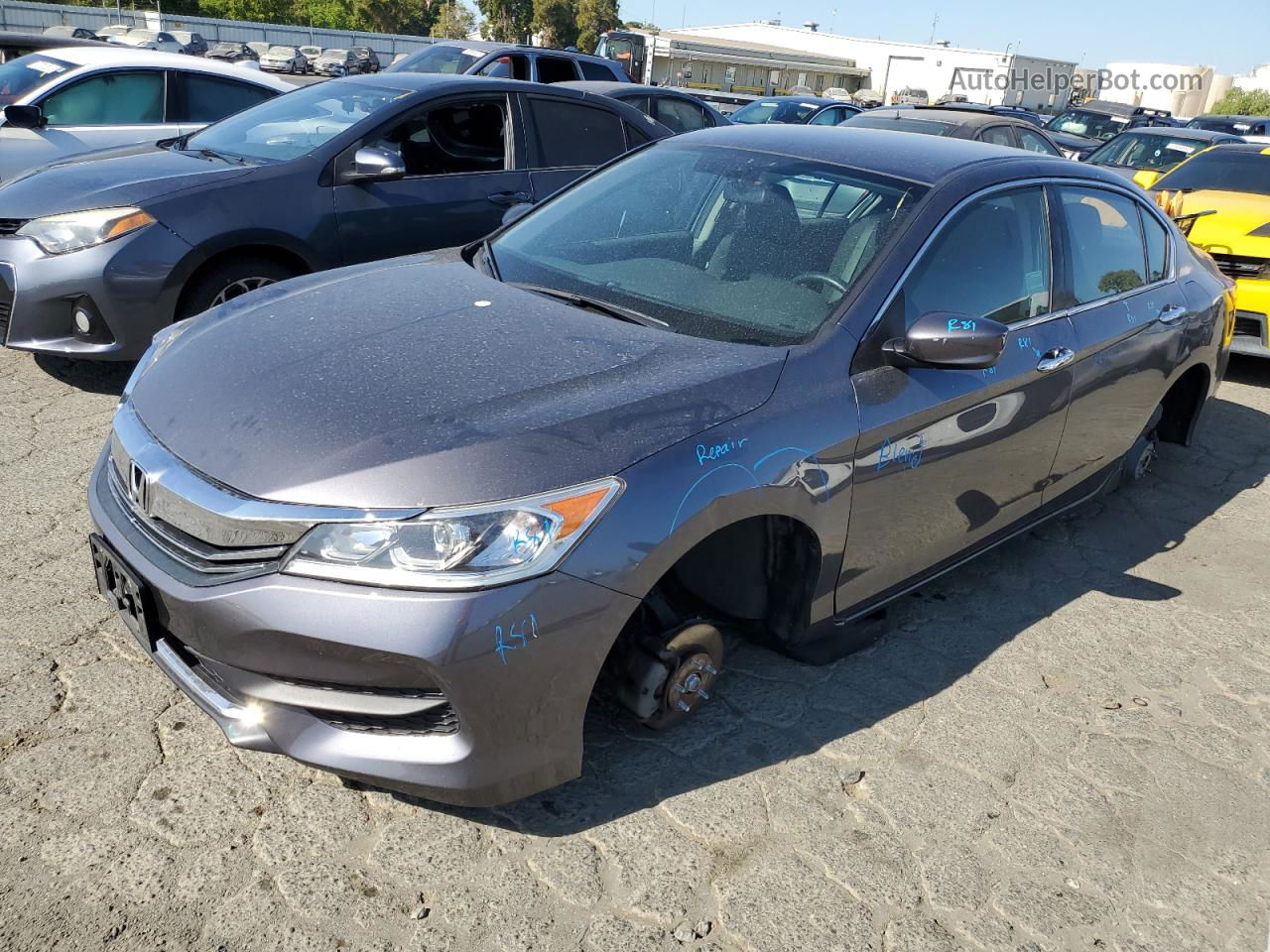 2017 Honda Accord Lx Gray vin: 1HGCR2F36HA103835