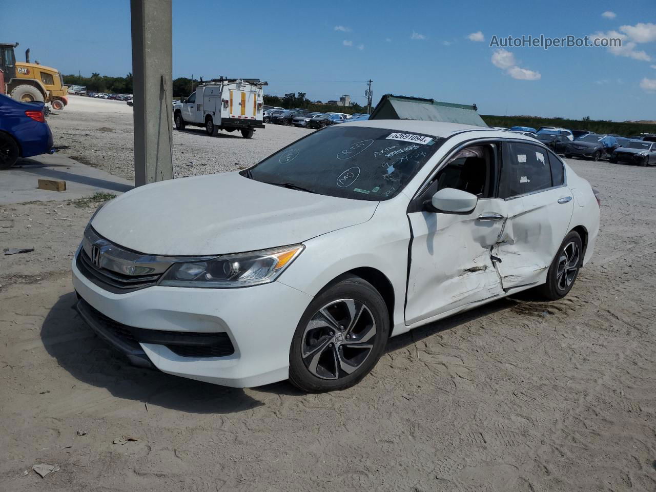 2017 Honda Accord Lx White vin: 1HGCR2F36HA217673