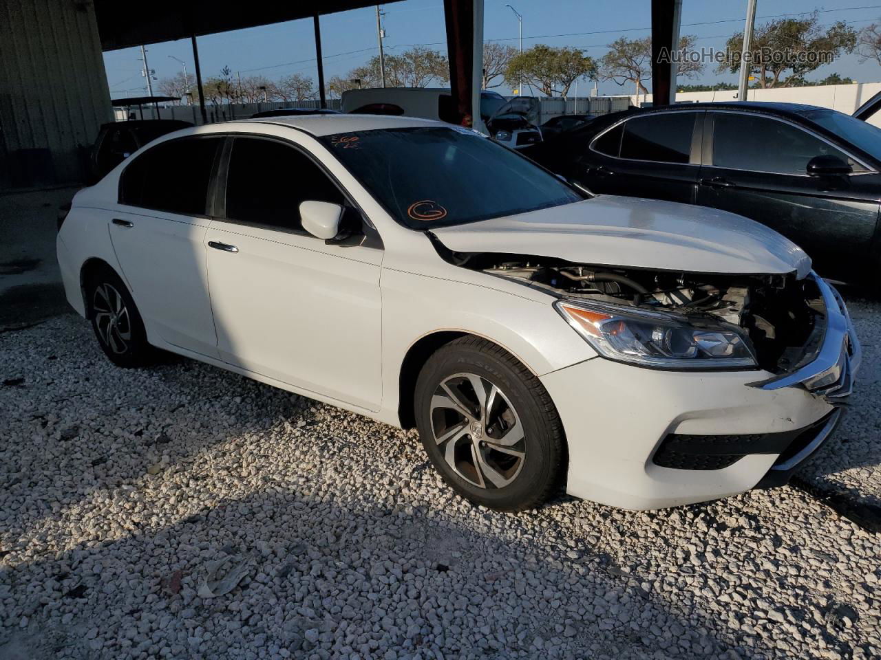 2017 Honda Accord Lx White vin: 1HGCR2F36HA263648