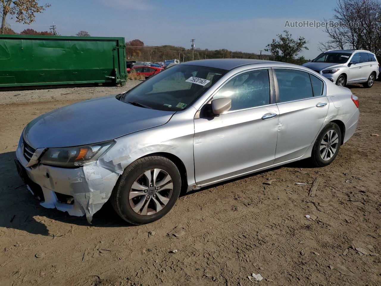 2014 Honda Accord Lx Серебряный vin: 1HGCR2F37EA022161