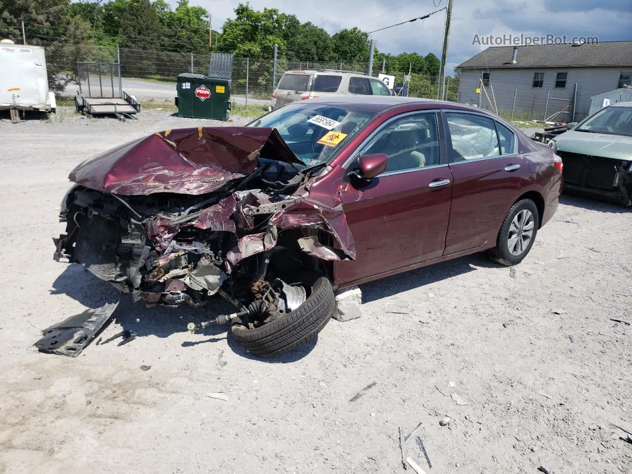 2014 Honda Accord Lx Burgundy vin: 1HGCR2F37EA026338