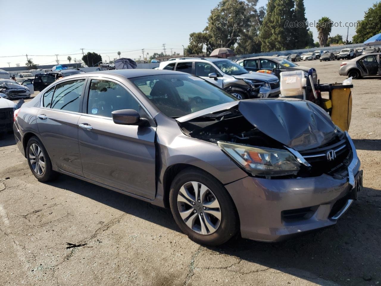 2014 Honda Accord Lx Gray vin: 1HGCR2F37EA056701