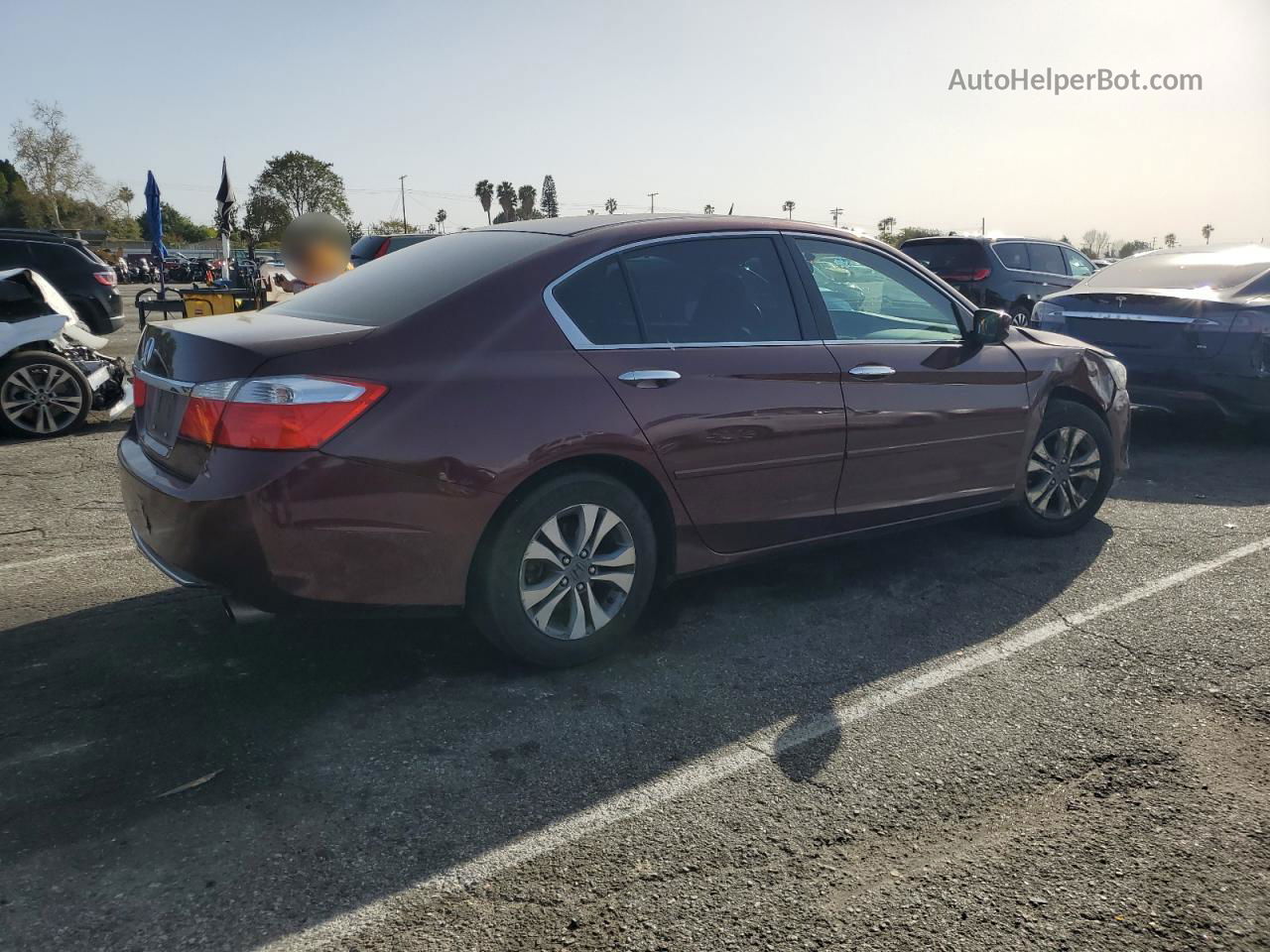 2014 Honda Accord Lx Burgundy vin: 1HGCR2F37EA100499