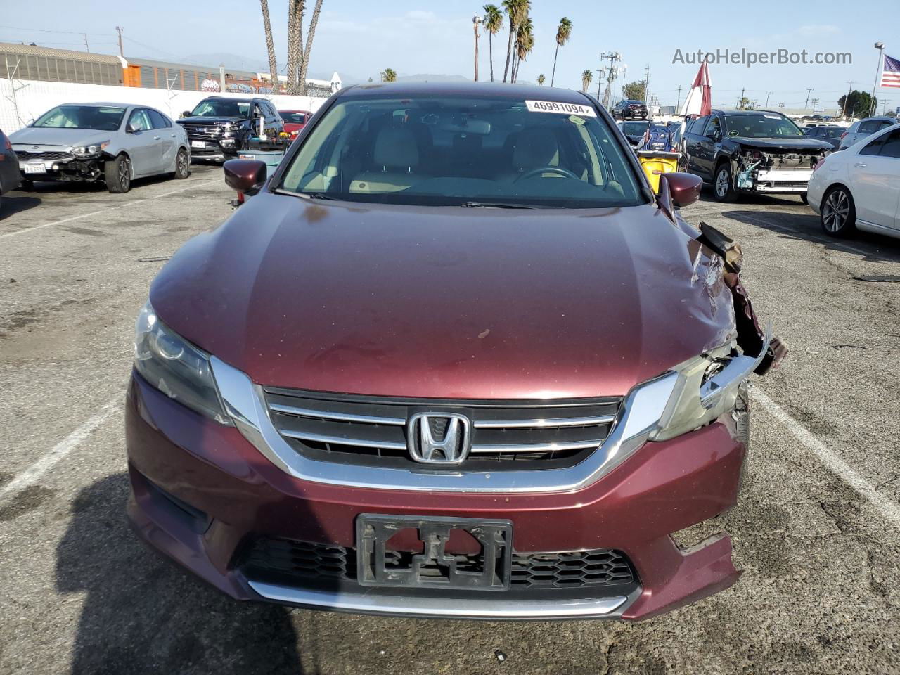 2014 Honda Accord Lx Burgundy vin: 1HGCR2F37EA100499