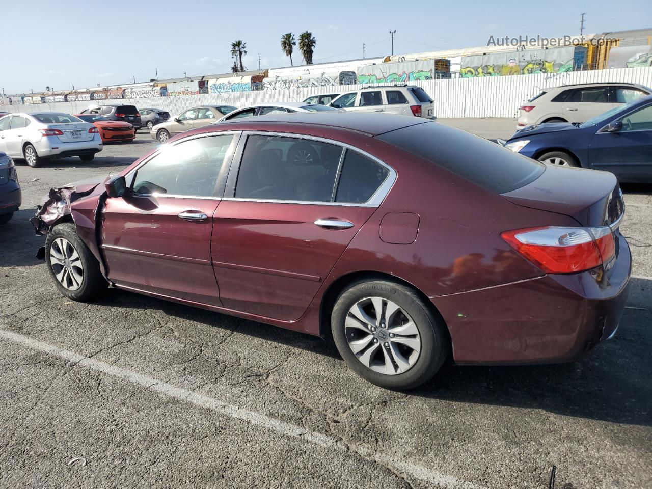 2014 Honda Accord Lx Burgundy vin: 1HGCR2F37EA100499