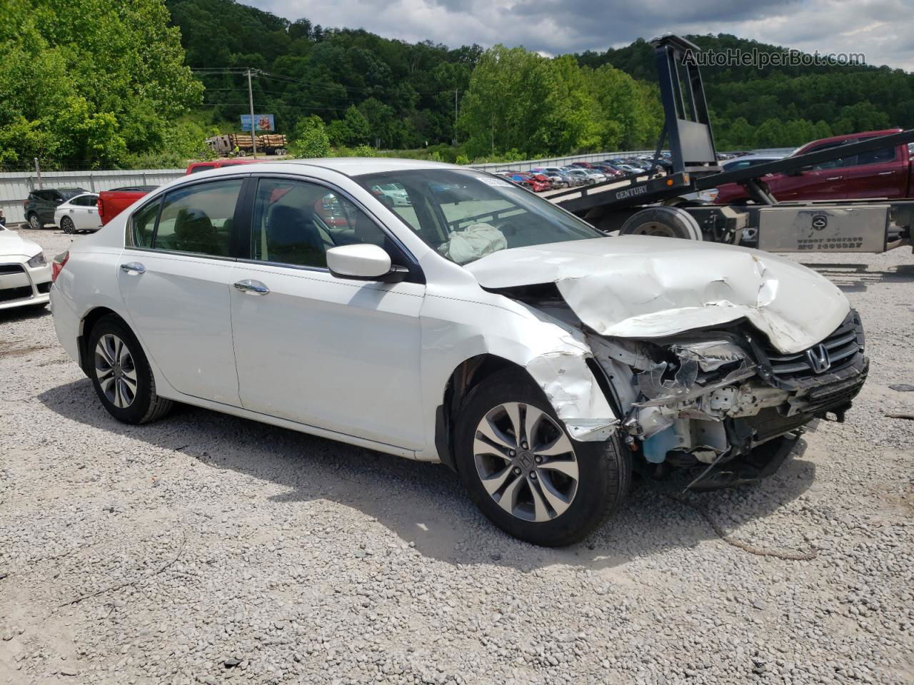 2014 Honda Accord Lx White vin: 1HGCR2F37EA120672