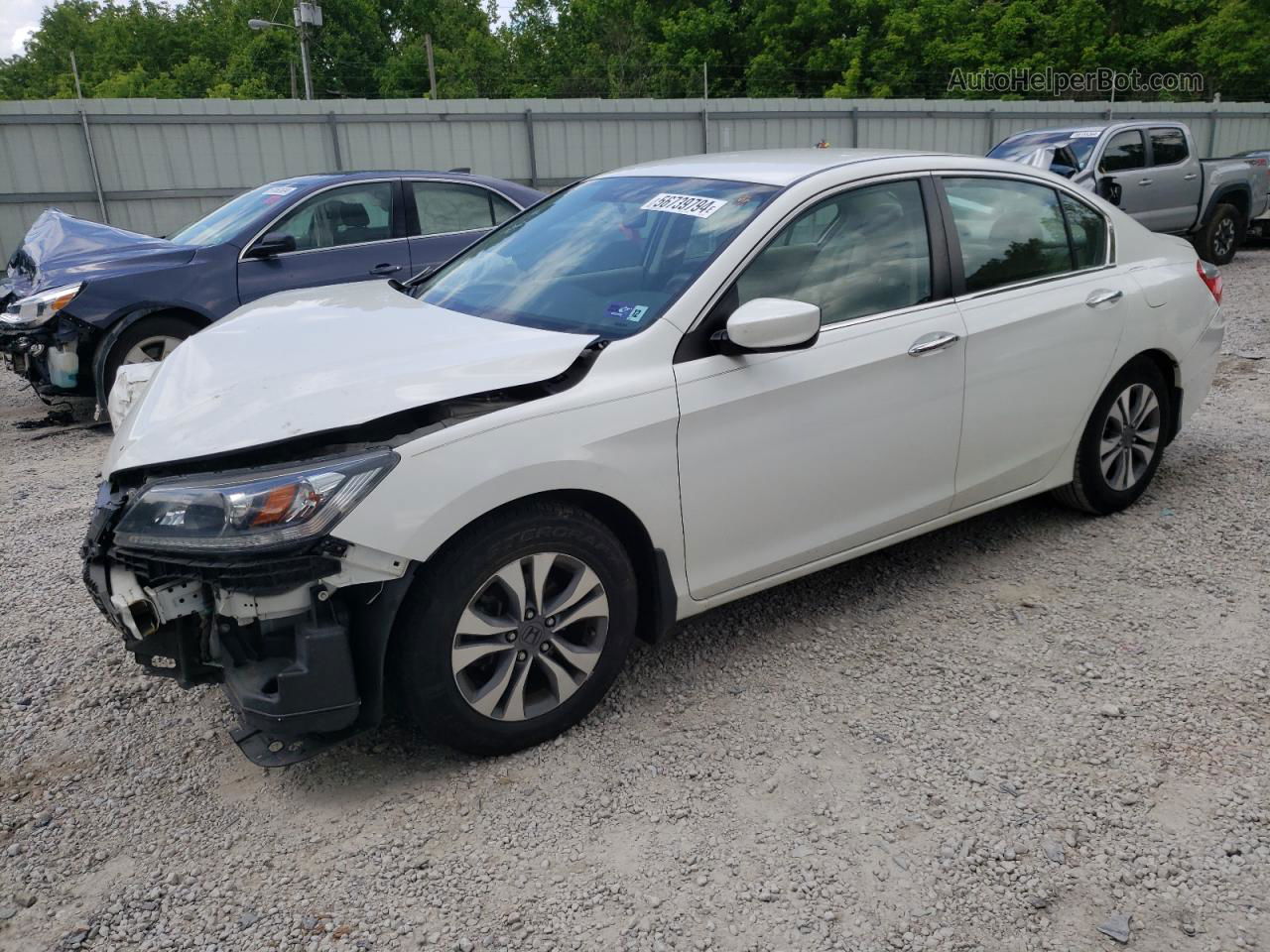 2014 Honda Accord Lx White vin: 1HGCR2F37EA120672