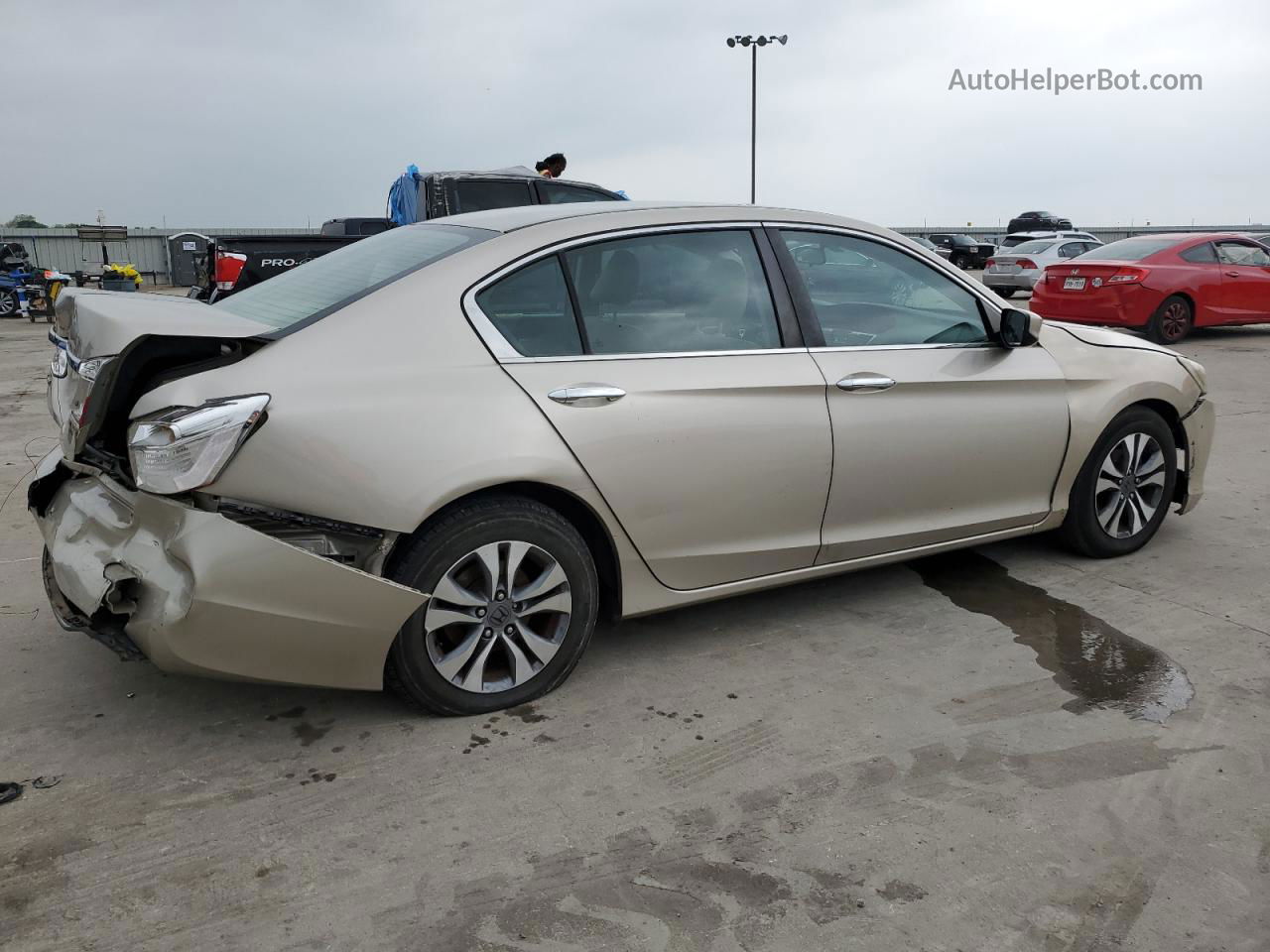 2014 Honda Accord Lx Beige vin: 1HGCR2F37EA191886