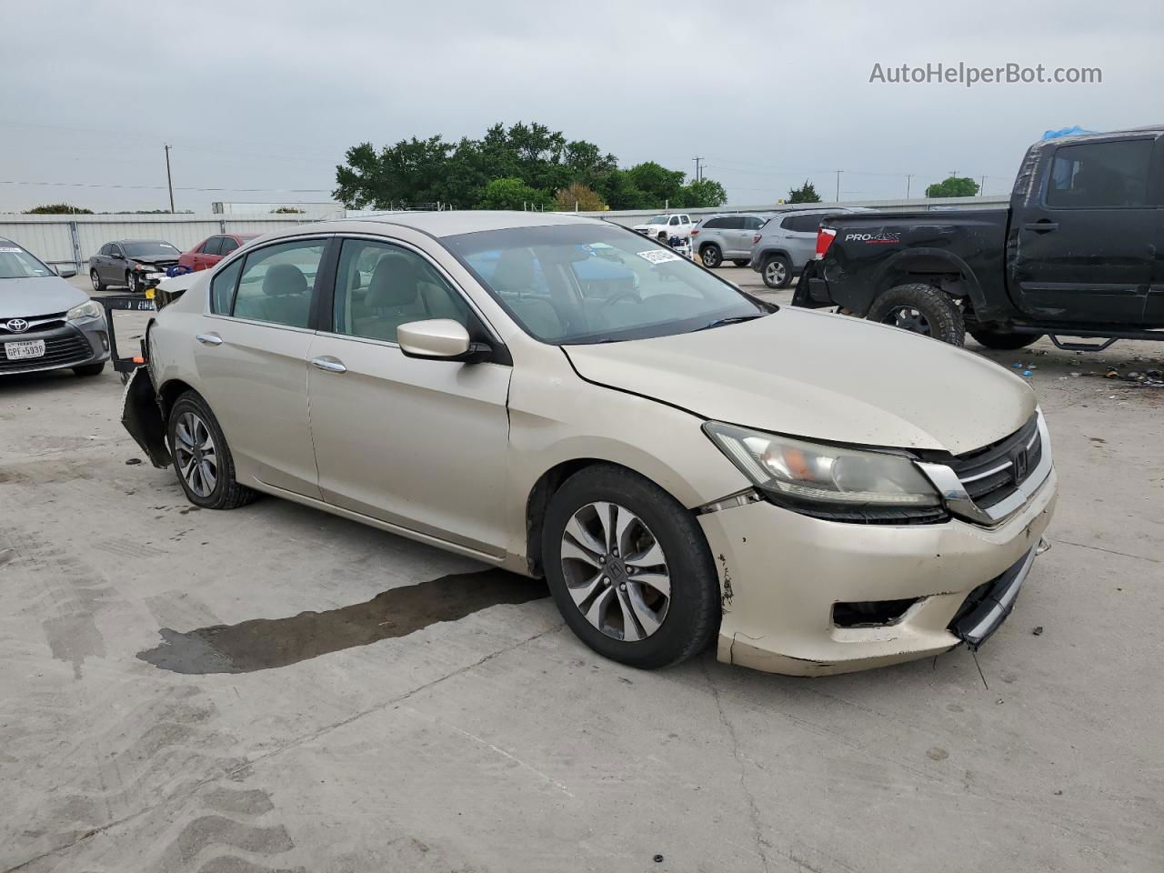 2014 Honda Accord Lx Beige vin: 1HGCR2F37EA191886