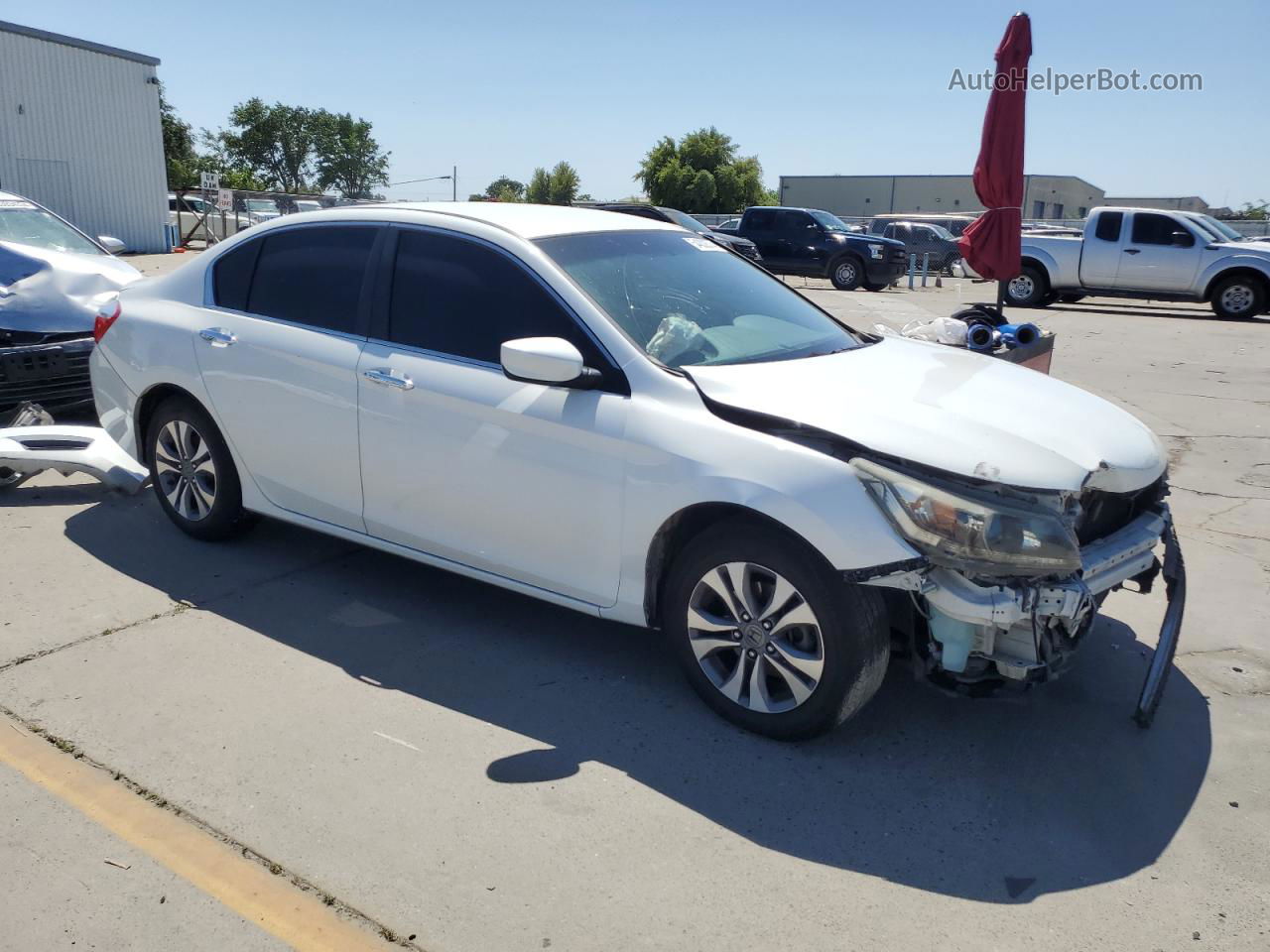 2014 Honda Accord Lx White vin: 1HGCR2F37EA206130