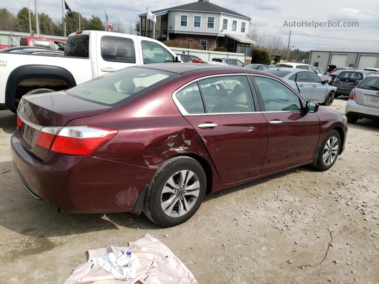 2014 Honda Accord Lx Burgundy vin: 1HGCR2F37EA301514