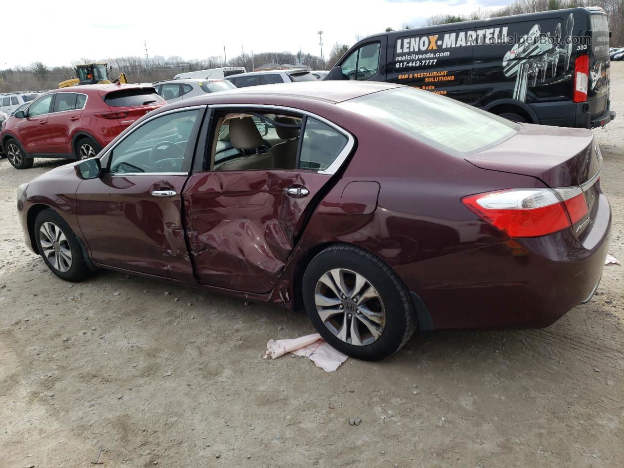 2014 Honda Accord Lx Burgundy vin: 1HGCR2F37EA301514