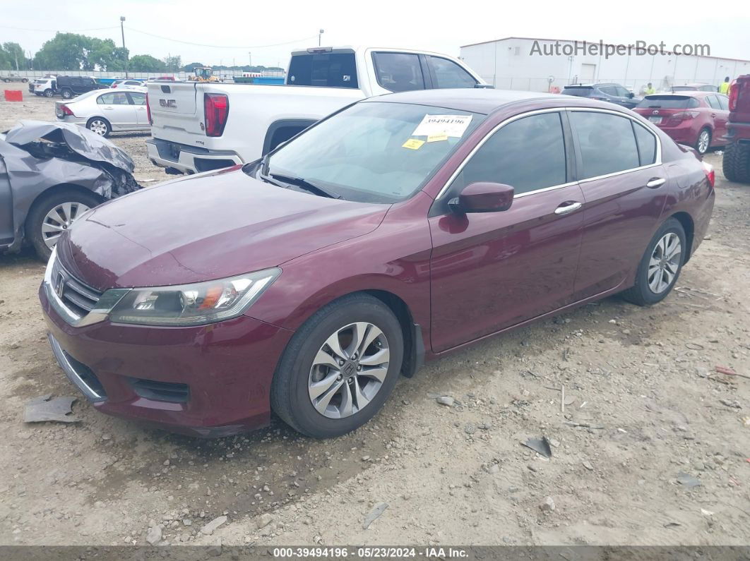 2015 Honda Accord Lx Burgundy vin: 1HGCR2F37FA117580