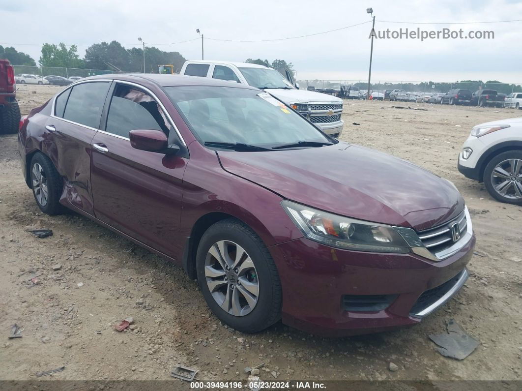 2015 Honda Accord Lx Burgundy vin: 1HGCR2F37FA117580