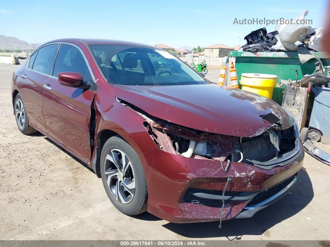 2016 Honda Accord Lx Maroon vin: 1HGCR2F37GA003208