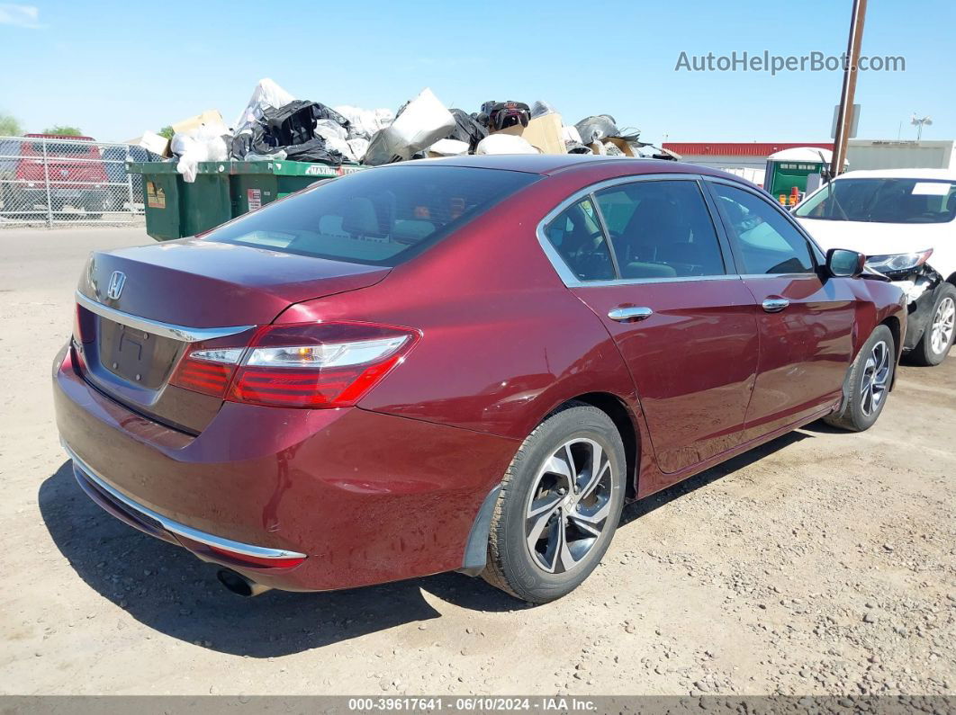 2016 Honda Accord Lx Maroon vin: 1HGCR2F37GA003208