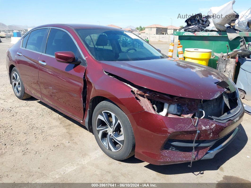 2016 Honda Accord Lx Maroon vin: 1HGCR2F37GA003208