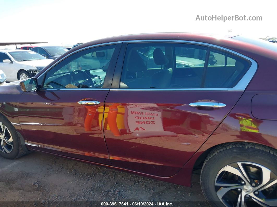 2016 Honda Accord Lx Maroon vin: 1HGCR2F37GA003208