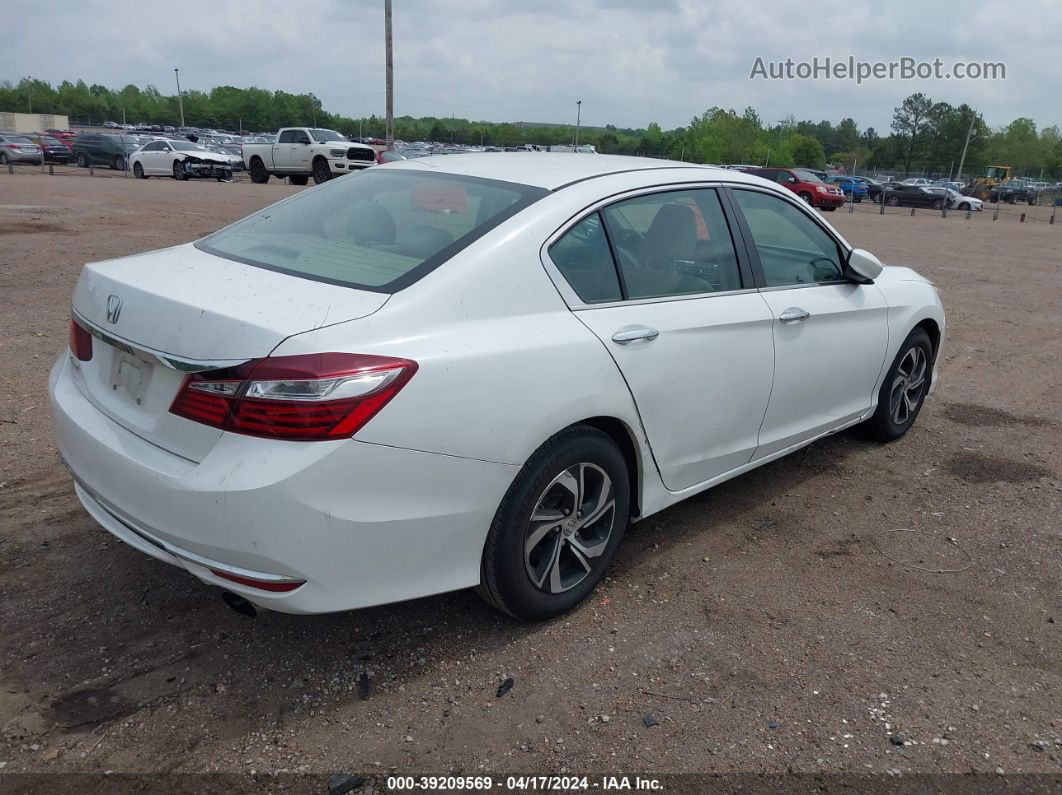 2016 Honda Accord Lx White vin: 1HGCR2F37GA120755