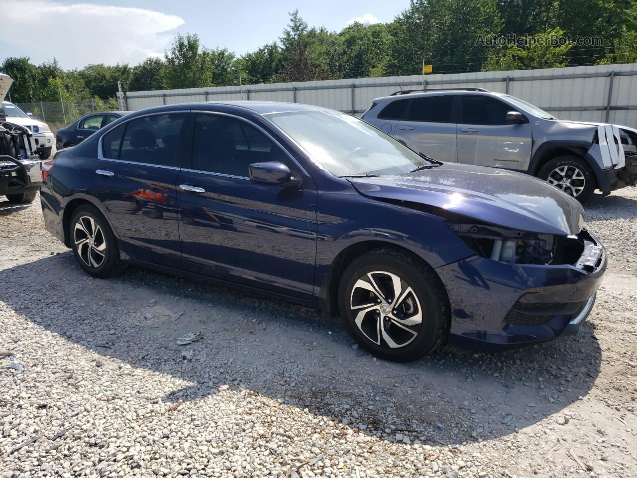 2016 Honda Accord Lx Blue vin: 1HGCR2F37GA191311