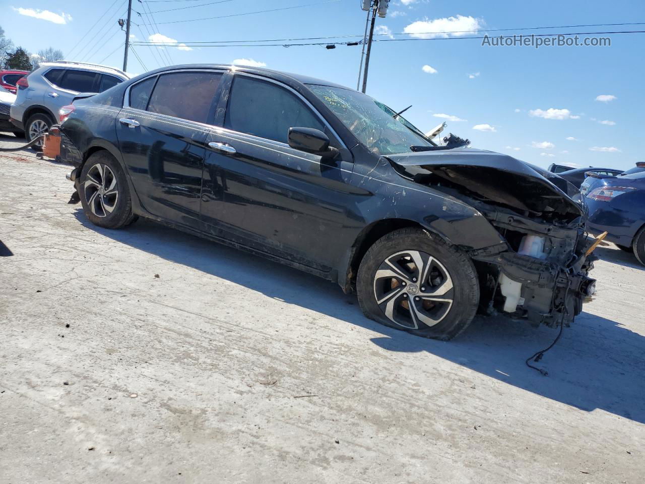 2016 Honda Accord Lx Black vin: 1HGCR2F37GA218832