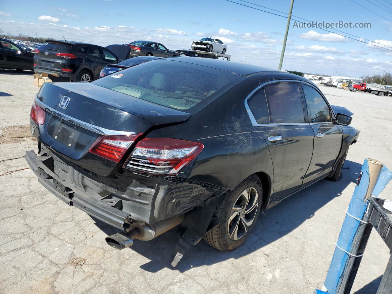 2016 Honda Accord Lx Black vin: 1HGCR2F37GA218832