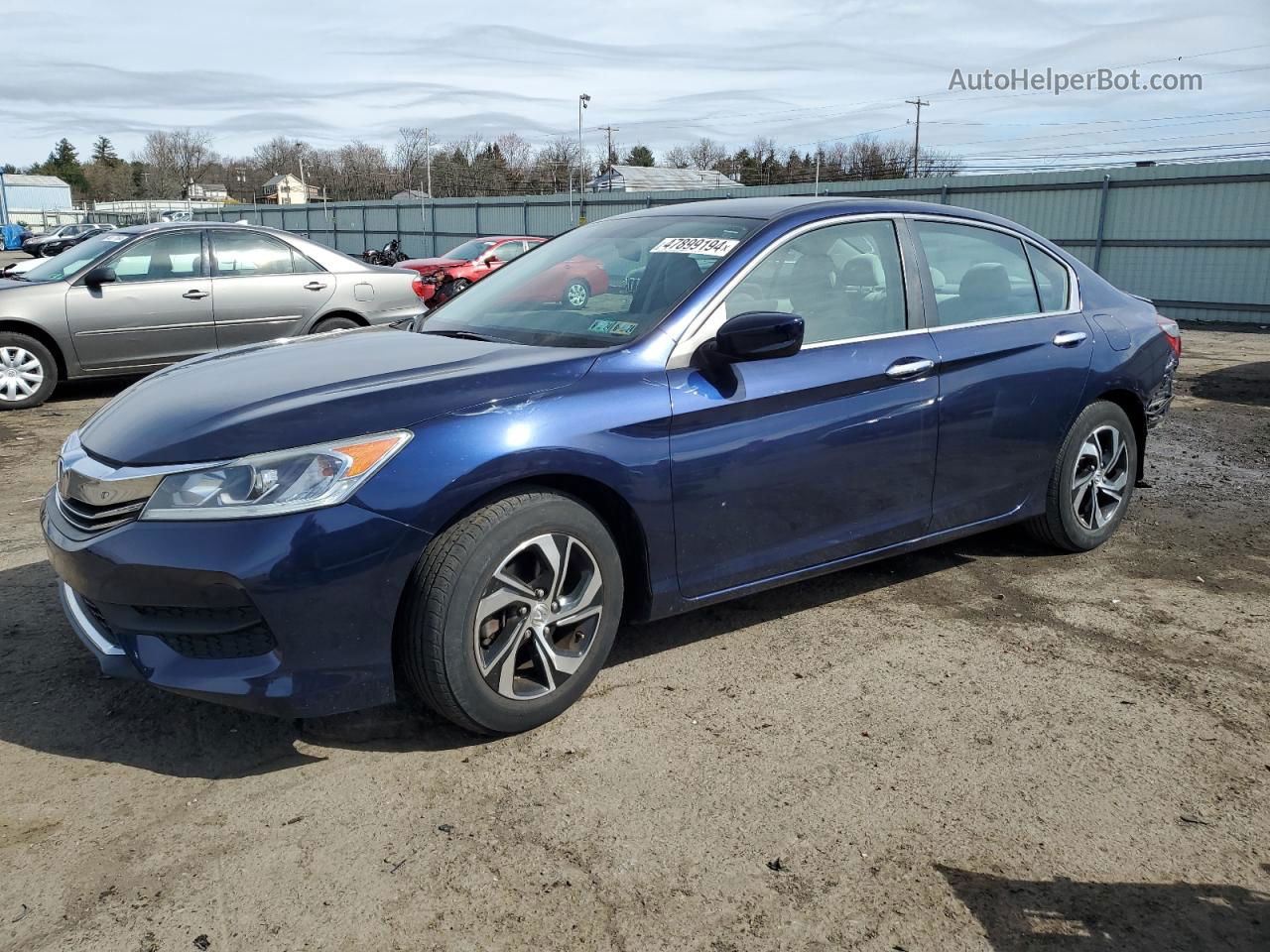 2016 Honda Accord Lx Blue vin: 1HGCR2F37GA231077