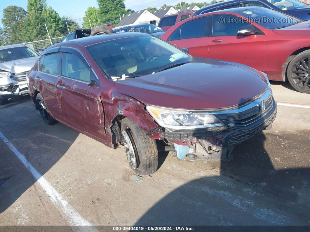 2017 Honda Accord Lx Maroon vin: 1HGCR2F37HA087905