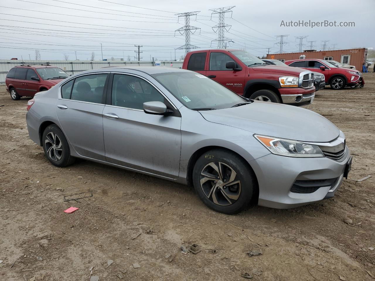 2017 Honda Accord Lx Silver vin: 1HGCR2F37HA145043