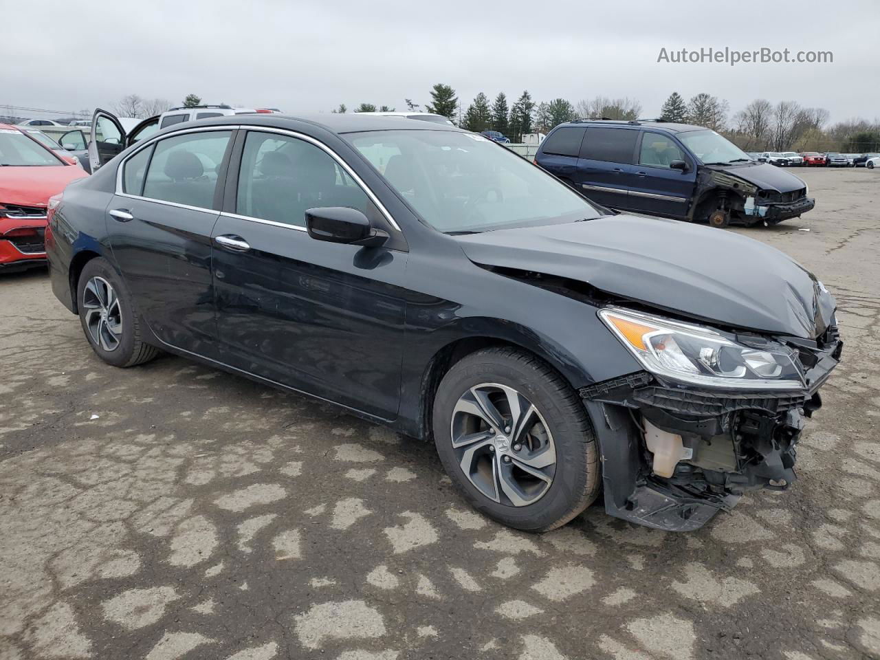 2017 Honda Accord Lx Black vin: 1HGCR2F37HA235812