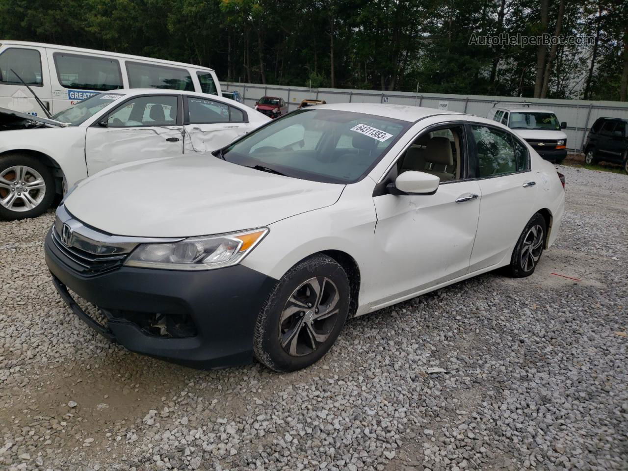 2017 Honda Accord Lx White vin: 1HGCR2F37HA267000