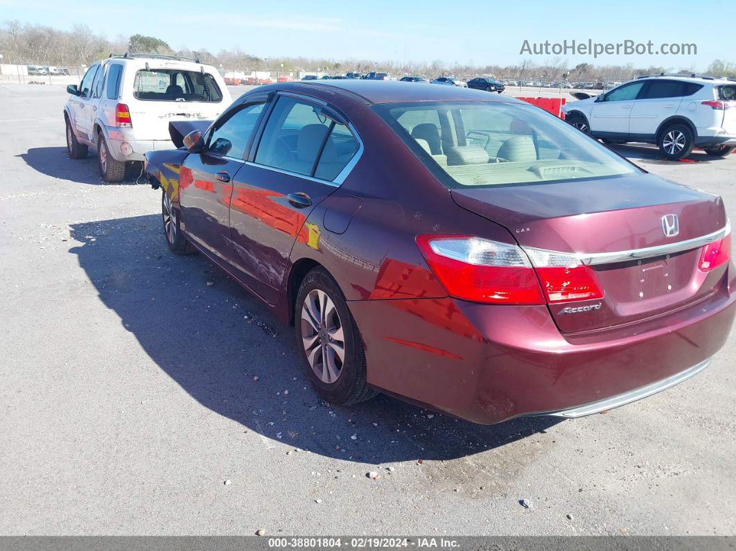 2014 Honda Accord Lx Burgundy vin: 1HGCR2F38EA038028