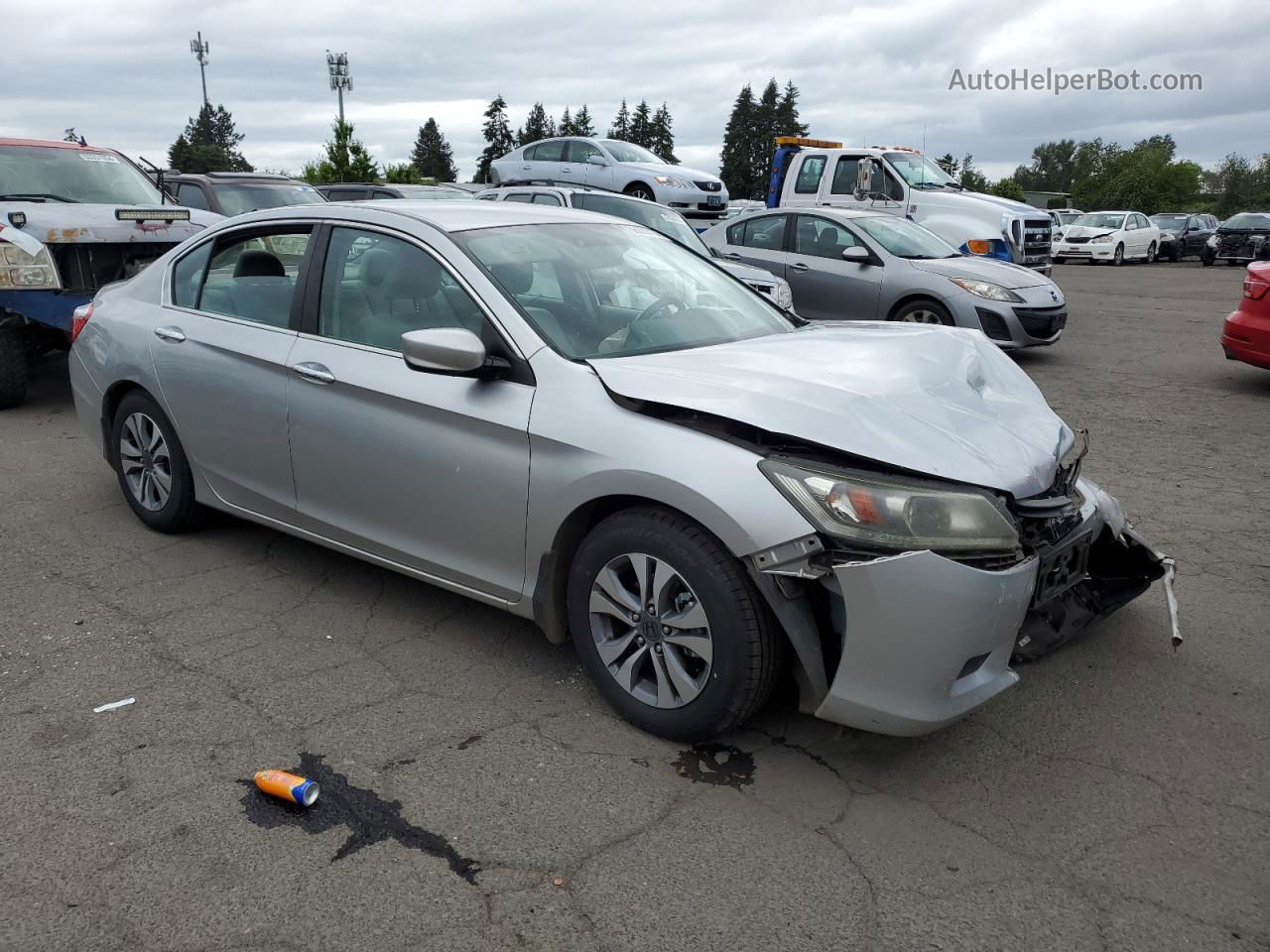 2014 Honda Accord Lx Silver vin: 1HGCR2F38EA137187