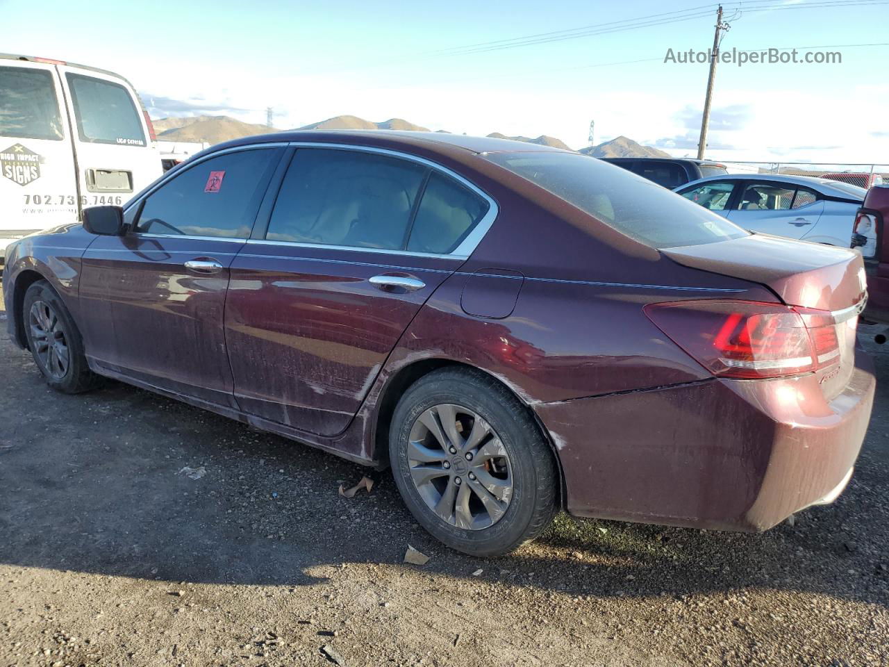 2014 Honda Accord Lx Burgundy vin: 1HGCR2F38EA173087