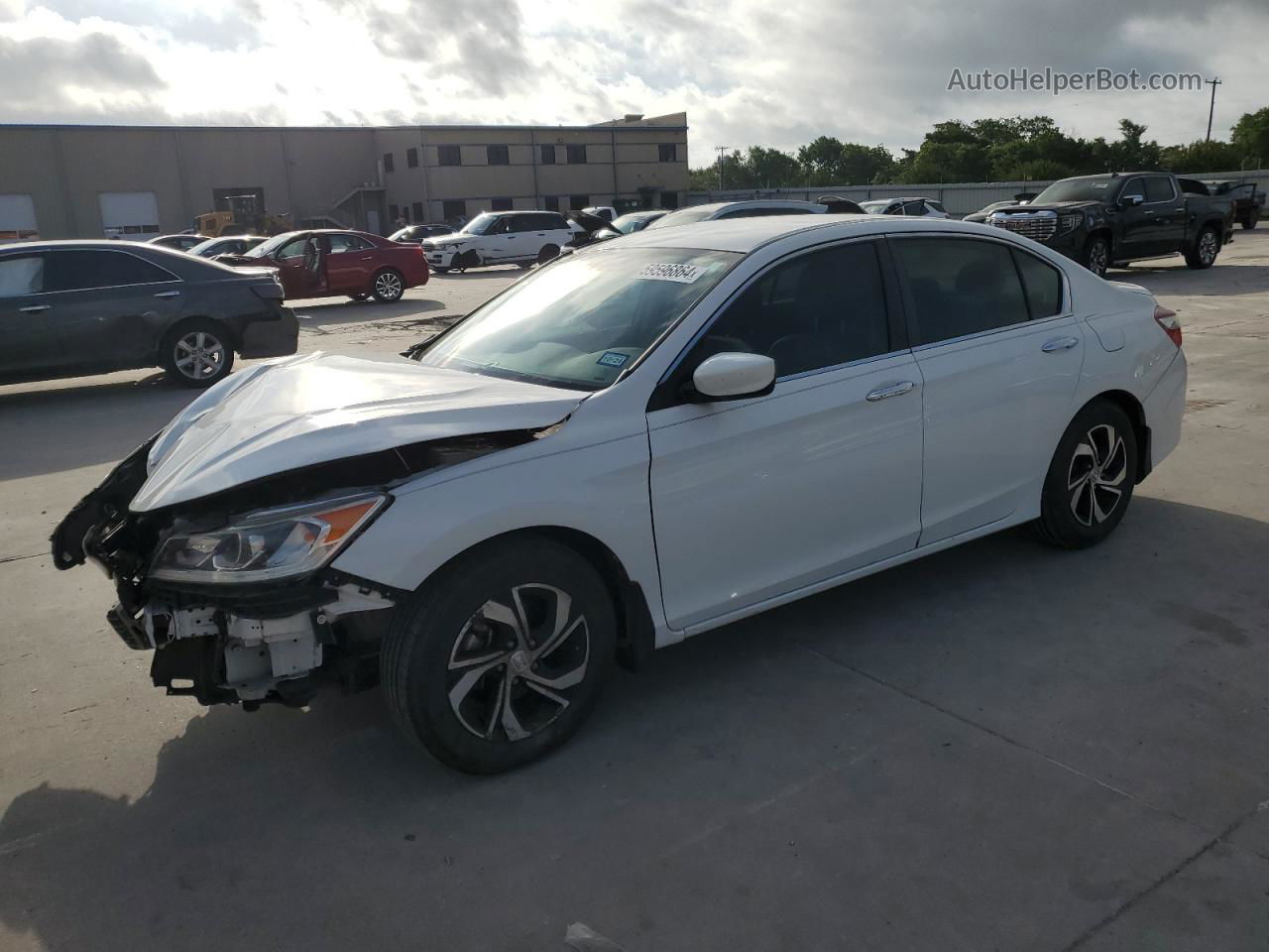 2017 Honda Accord Lx White vin: 1HGCR2F38HA053844