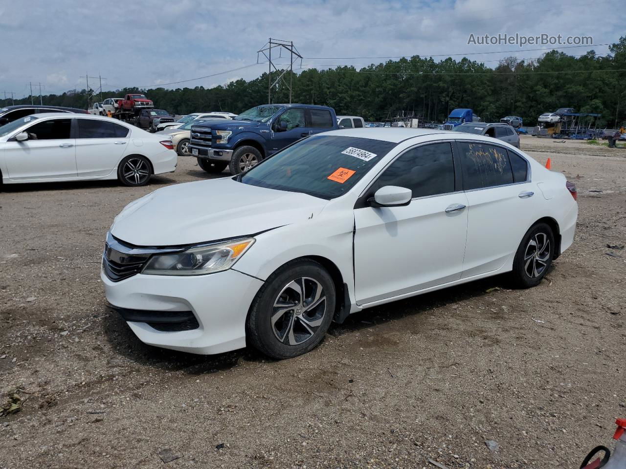 2017 Honda Accord Lx White vin: 1HGCR2F38HA180884