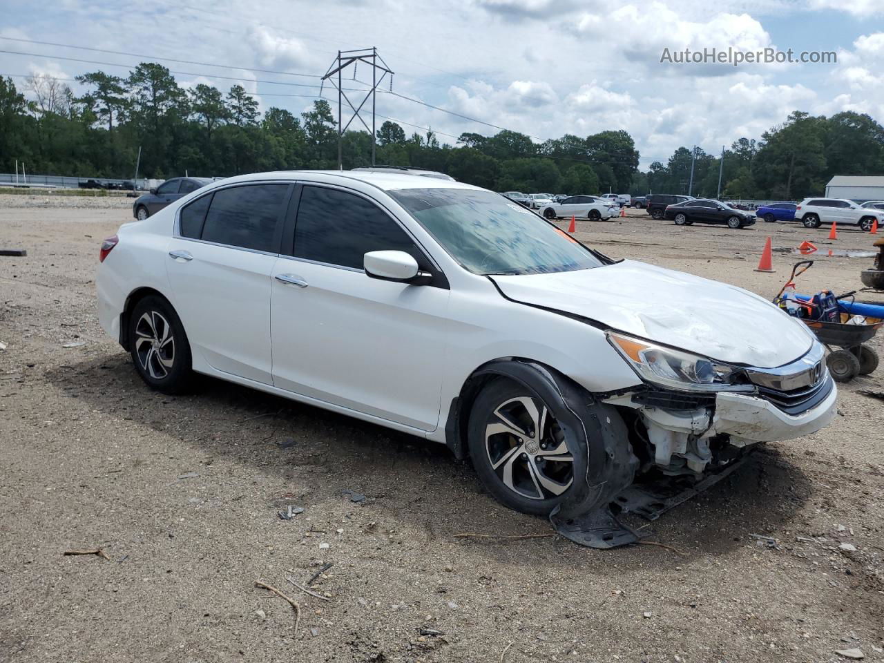 2017 Honda Accord Lx White vin: 1HGCR2F38HA180884