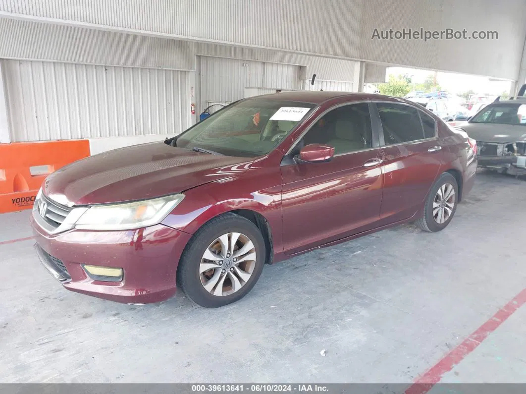 2014 Honda Accord Lx Maroon vin: 1HGCR2F39EA035087