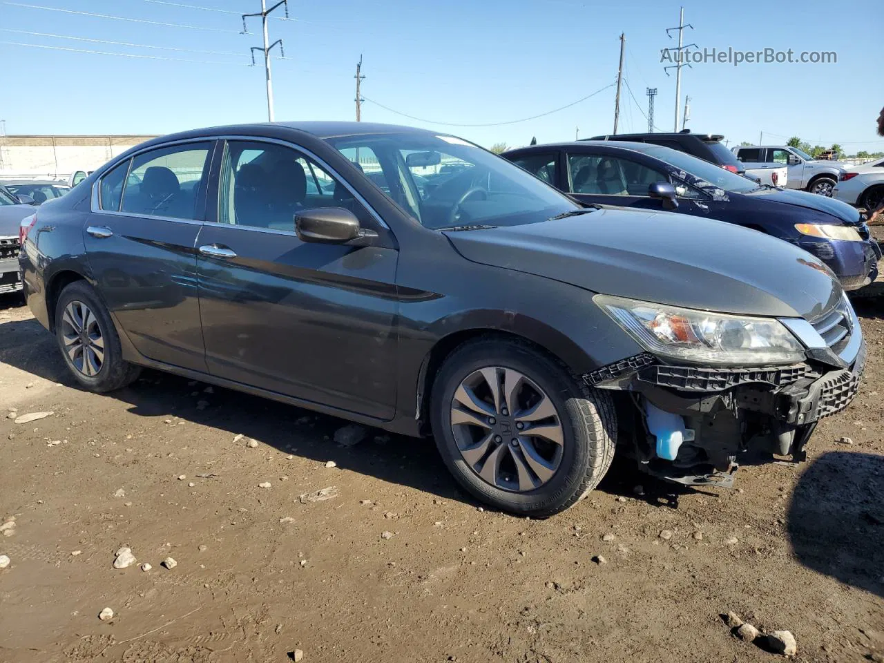 2014 Honda Accord Lx Gray vin: 1HGCR2F39EA152703